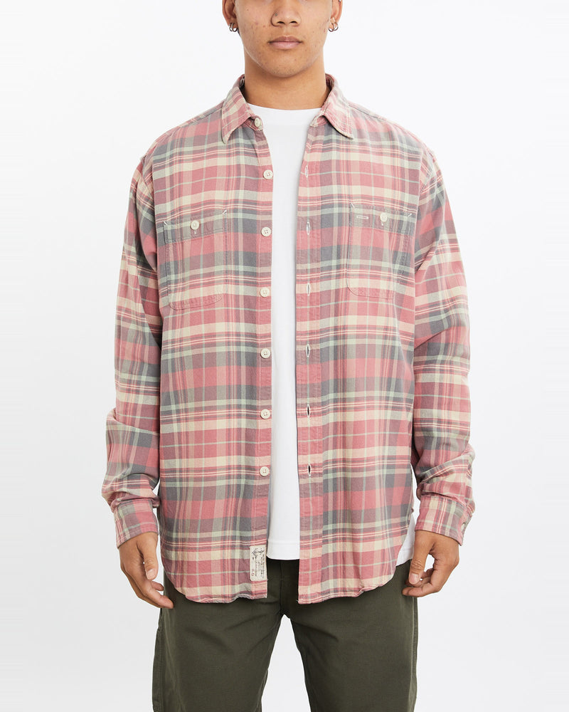 Vintage, 90s, Polo, Ralph, Lauren, Flannelette, Button, Up, Shirt, The Real Deal, size large, colour Pink, newtown, sydney, australia, thrift store, opshop, preloved, secondhand, sustainable, retro, antique, 70s, 80s, 90s, 2000s, 00s, fashion, clothing, streetwear, trendy, garment, style, boutique, store, shop, archive, sale, cheap, best, top, Shirts