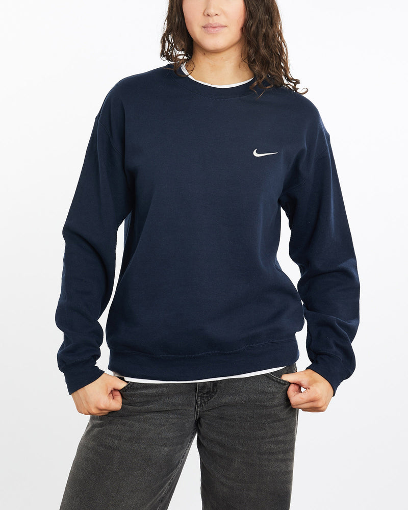 Vintage, 90s, Nike, Sweatshirt, The Real Deal, size medium, colour Navy, newtown, sydney, australia, thrift store, opshop, preloved, secondhand, sustainable, retro, antique, 70s, 80s, 90s, 2000s, 00s, fashion, clothing, streetwear, trendy, garment, style, boutique, store, shop, archive, sale, cheap, best, top, Sweats and hoodies