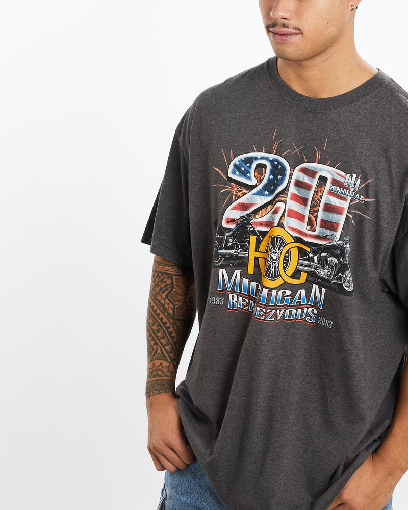 Vintage, Harley, Davidson, Tee, The Real Deal, size extra large, colour Grey, newtown, sydney, australia, thrift store, opshop, preloved, secondhand, sustainable, retro, antique, 70s, 80s, 90s, 2000s, 00s, fashion, clothing, streetwear, trendy, garment, style, boutique, store, shop, archive, sale, cheap, best, top, T-Shirts