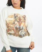 Vintage 90s Wolf Wildlife Sweatshirt <br>S , The Real Deal , newtown, sydney, australia, thrift store, opshop, preloved, secondhand, sustainable, retro, antique, 70s, 80s, 90s, 2000s, 00s, fashion, clothing, streetwear, trendy, garment, style, boutique, store, shop, archive, sale, cheap, best, top