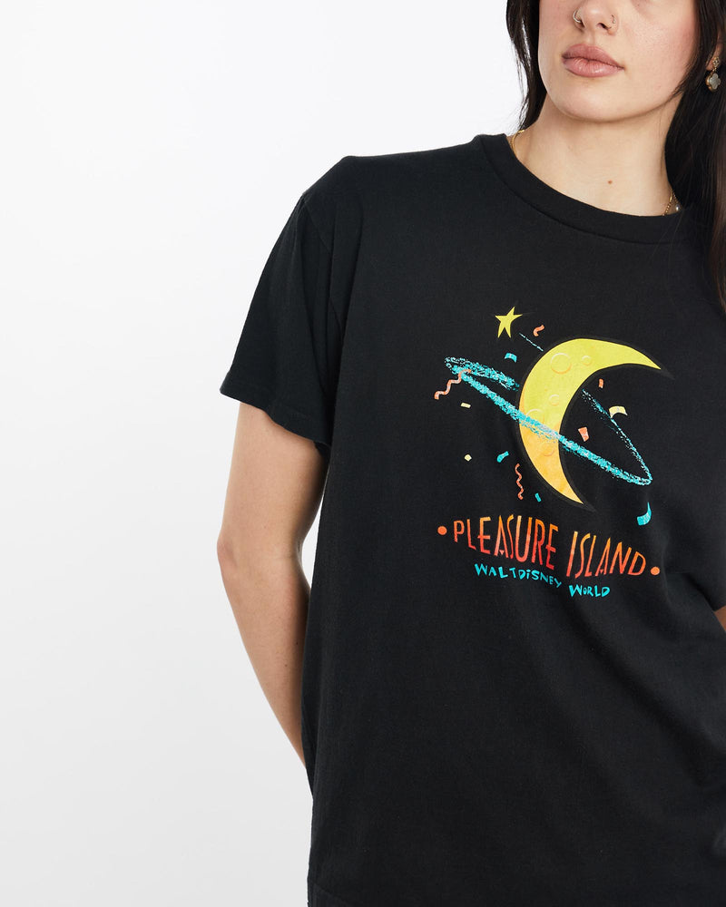 Vintage, 90s, Walt, Disney, World, Pleasure, Island, Tee, The Real Deal, size large, colour Black, newtown, sydney, australia, thrift store, opshop, preloved, secondhand, sustainable, retro, antique, 70s, 80s, 90s, 2000s, 00s, fashion, clothing, streetwear, trendy, garment, style, boutique, store, shop, archive, sale, cheap, best, top, T-Shirts