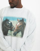 Vintage 90s Horse Wildlife Sweatshirt <br>L , The Real Deal , newtown, sydney, australia, thrift store, opshop, preloved, secondhand, sustainable, retro, antique, 70s, 80s, 90s, 2000s, 00s, fashion, clothing, streetwear, trendy, garment, style, boutique, store, shop, archive, sale, cheap, best, top