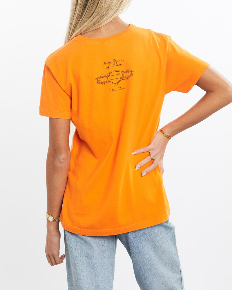 Vintage, Harley, Davidson, Tee, The Real Deal, size extra small, colour Orange, newtown, sydney, australia, thrift store, opshop, preloved, secondhand, sustainable, retro, antique, 70s, 80s, 90s, 2000s, 00s, fashion, clothing, streetwear, trendy, garment, style, boutique, store, shop, archive, sale, cheap, best, top, T-Shirts