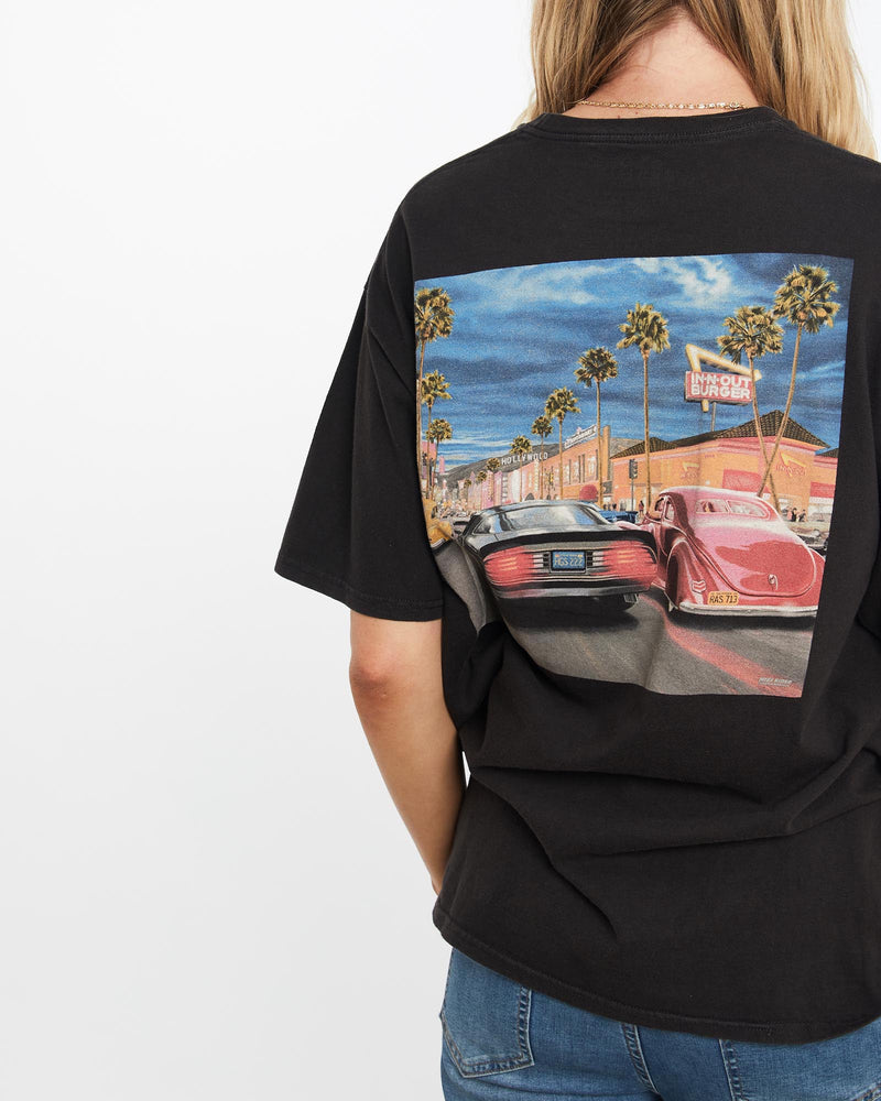 Vintage, In-N-Out, Burger, Tee, The Real Deal, size medium, colour Black, newtown, sydney, australia, thrift store, opshop, preloved, secondhand, sustainable, retro, antique, 70s, 80s, 90s, 2000s, 00s, fashion, clothing, streetwear, trendy, garment, style, boutique, store, shop, archive, sale, cheap, best, top, T-Shirts