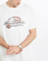 Vintage, Harley, Davidson, Tee, The Real Deal, size extra large, colour White, newtown, sydney, australia, thrift store, opshop, preloved, secondhand, sustainable, retro, antique, 70s, 80s, 90s, 2000s, 00s, fashion, clothing, streetwear, trendy, garment, style, boutique, store, shop, archive, sale, cheap, best, top, T-Shirts