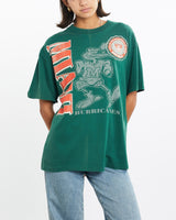 Vintage, 90s, NCAA, Miami, Hurricanes, Tee, The Real Deal, size small, colour Green, newtown, sydney, australia, thrift store, opshop, preloved, secondhand, sustainable, retro, antique, 70s, 80s, 90s, 2000s, 00s, fashion, clothing, streetwear, trendy, garment, style, boutique, store, shop, archive, sale, cheap, best, top, T-Shirts