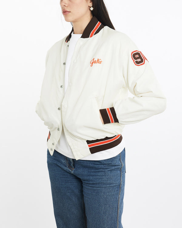 Vintage, 90s, Cherokee, Football, Bomber, Jacket, The Real Deal, size medium, colour White, newtown, sydney, australia, thrift store, opshop, preloved, secondhand, sustainable, retro, antique, 70s, 80s, 90s, 2000s, 00s, fashion, clothing, streetwear, trendy, garment, style, boutique, store, shop, archive, sale, cheap, best, top, Jackets