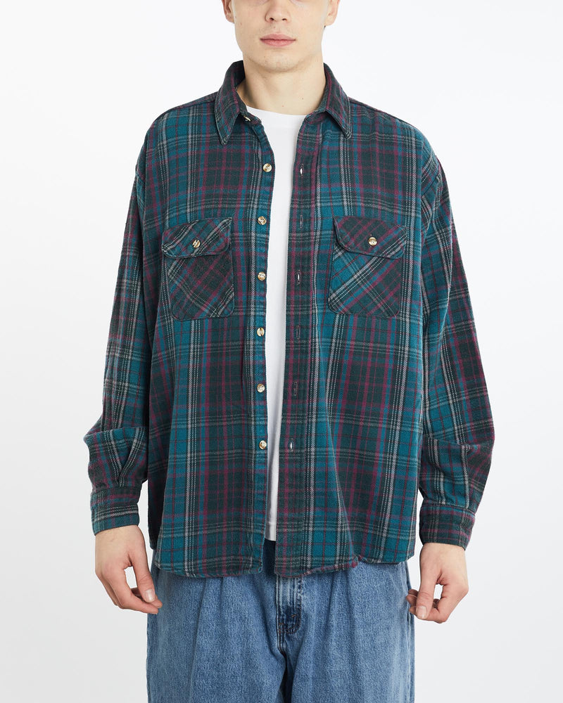 Vintage, Five, Brother, Flannelette, Button, Up, Shirt, The Real Deal, size extra large, colour Multicolour, newtown, sydney, australia, thrift store, opshop, preloved, secondhand, sustainable, retro, antique, 70s, 80s, 90s, 2000s, 00s, fashion, clothing, streetwear, trendy, garment, style, boutique, store, shop, archive, sale, cheap, best, top, Shirts