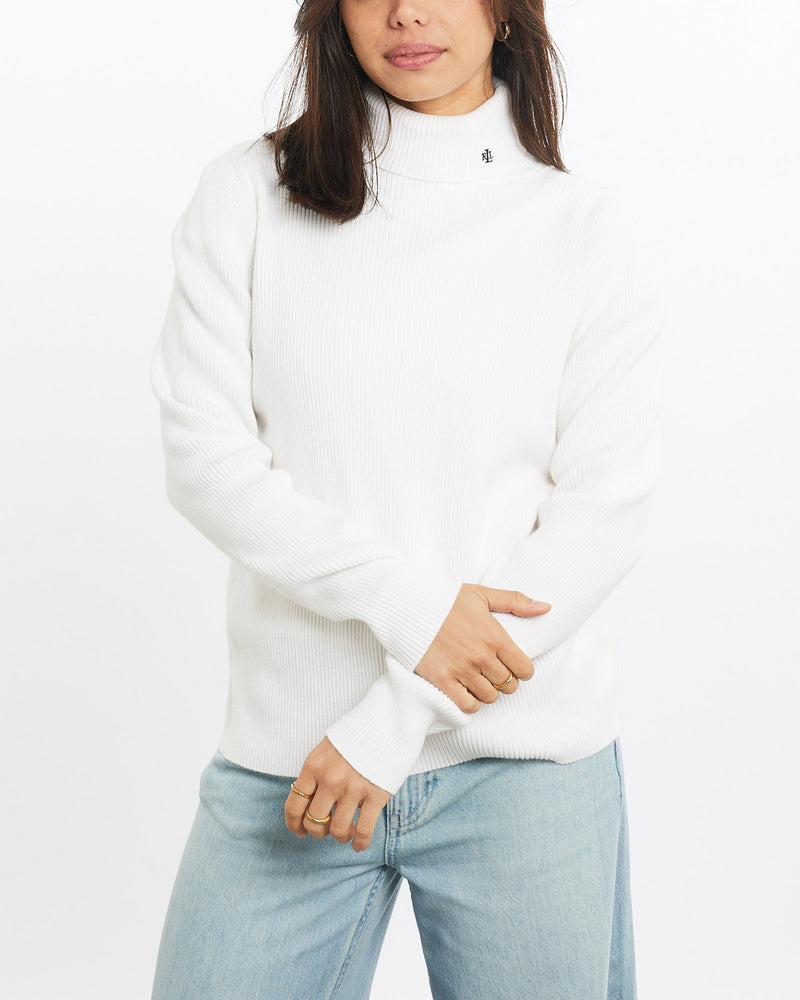 Vintage, Lauren, Ralph, Lauren, Turtleneck, Sweater, The Real Deal, size double extra small, colour White, newtown, sydney, australia, thrift store, opshop, preloved, secondhand, sustainable, retro, antique, 70s, 80s, 90s, 2000s, 00s, fashion, clothing, streetwear, trendy, garment, style, boutique, store, shop, archive, sale, cheap, best, top, Sweats and hoodies