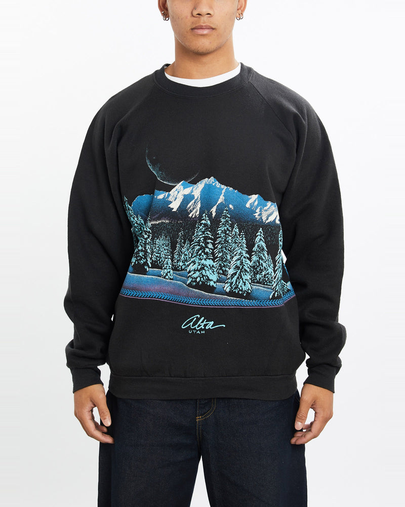 Vintage, 1991, Ulta, Utah, Nature, Sweatshirt, The Real Deal, size large, colour Black, newtown, sydney, australia, thrift store, opshop, preloved, secondhand, sustainable, retro, antique, 70s, 80s, 90s, 2000s, 00s, fashion, clothing, streetwear, trendy, garment, style, boutique, store, shop, archive, sale, cheap, best, top, Sweats and hoodies