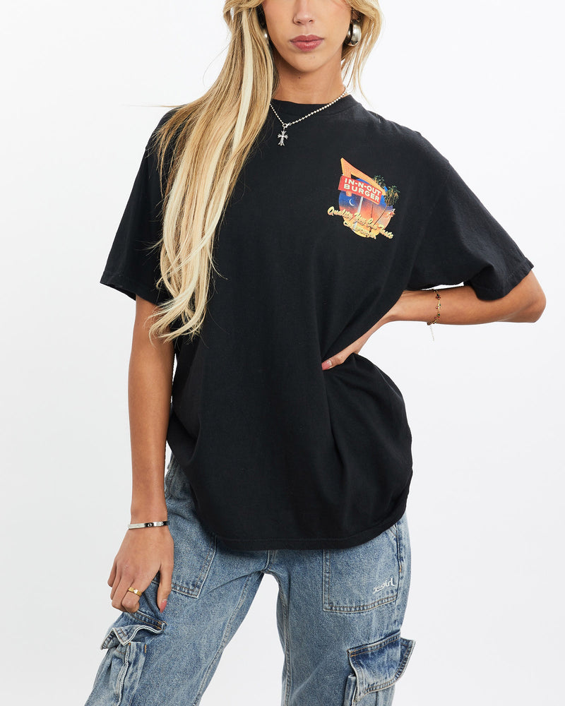 Vintage, In-N-Out, Burger, Tee, The Real Deal, size small, colour Black, newtown, sydney, australia, thrift store, opshop, preloved, secondhand, sustainable, retro, antique, 70s, 80s, 90s, 2000s, 00s, fashion, clothing, streetwear, trendy, garment, style, boutique, store, shop, archive, sale, cheap, best, top, T-Shirts