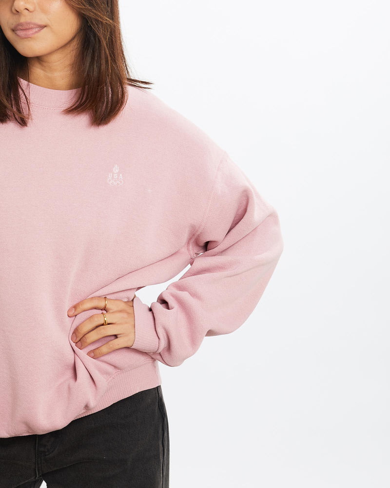 Vintage, 90s, USA, Olympic, Team, Sweatshirt, The Real Deal, size extra small, colour Red, newtown, sydney, australia, thrift store, opshop, preloved, secondhand, sustainable, retro, antique, 70s, 80s, 90s, 2000s, 00s, fashion, clothing, streetwear, trendy, garment, style, boutique, store, shop, archive, sale, cheap, best, top, Sweats and hoodies