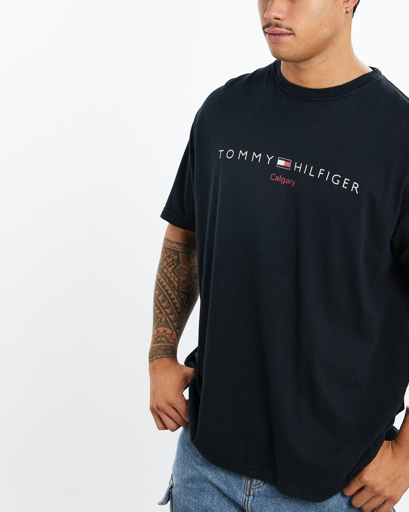 Vintage, 90s, Tommy, Hilfiger, Tee, The Real Deal, size extra large, colour Black, newtown, sydney, australia, thrift store, opshop, preloved, secondhand, sustainable, retro, antique, 70s, 80s, 90s, 2000s, 00s, fashion, clothing, streetwear, trendy, garment, style, boutique, store, shop, archive, sale, cheap, best, top, T-Shirts