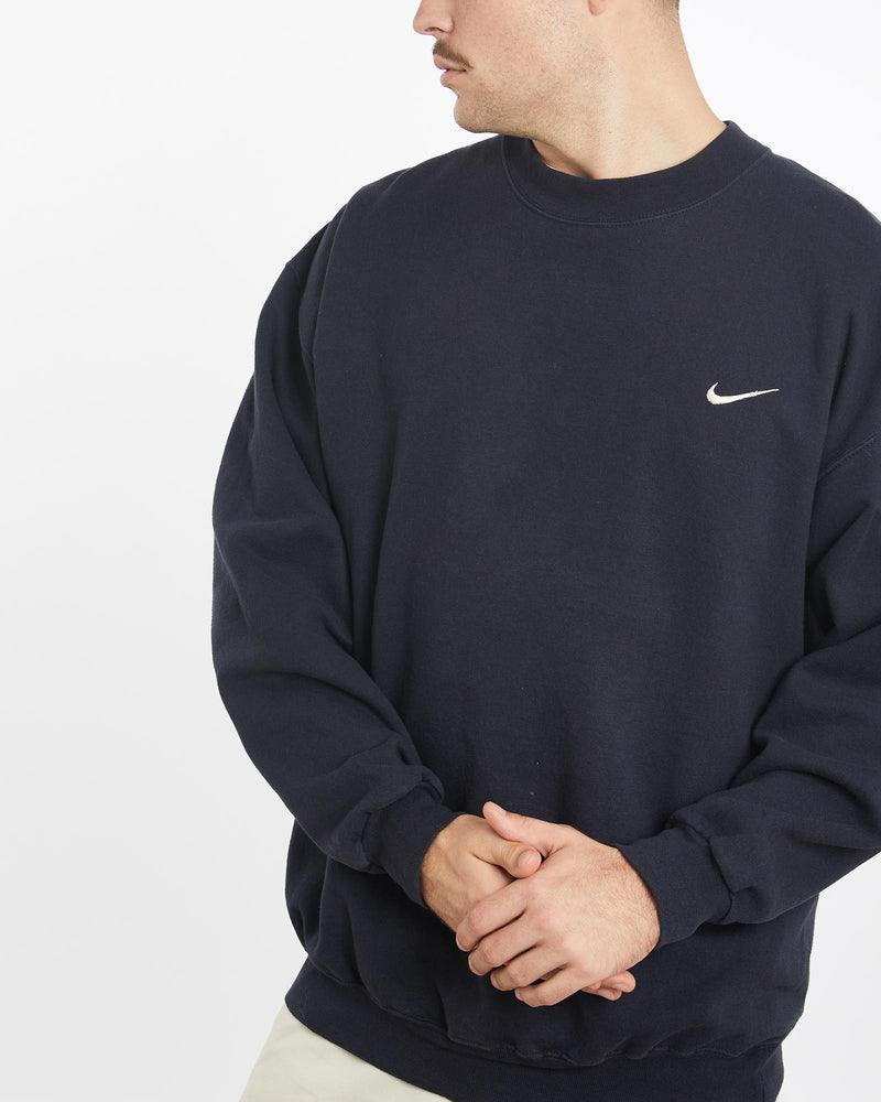 Vintage, Nike, Sweatshirt, The Real Deal, size extra large, colour Navy, newtown, sydney, australia, thrift store, opshop, preloved, secondhand, sustainable, retro, antique, 70s, 80s, 90s, 2000s, 00s, fashion, clothing, streetwear, trendy, garment, style, boutique, store, shop, archive, sale, cheap, best, top, Sweats and hoodies