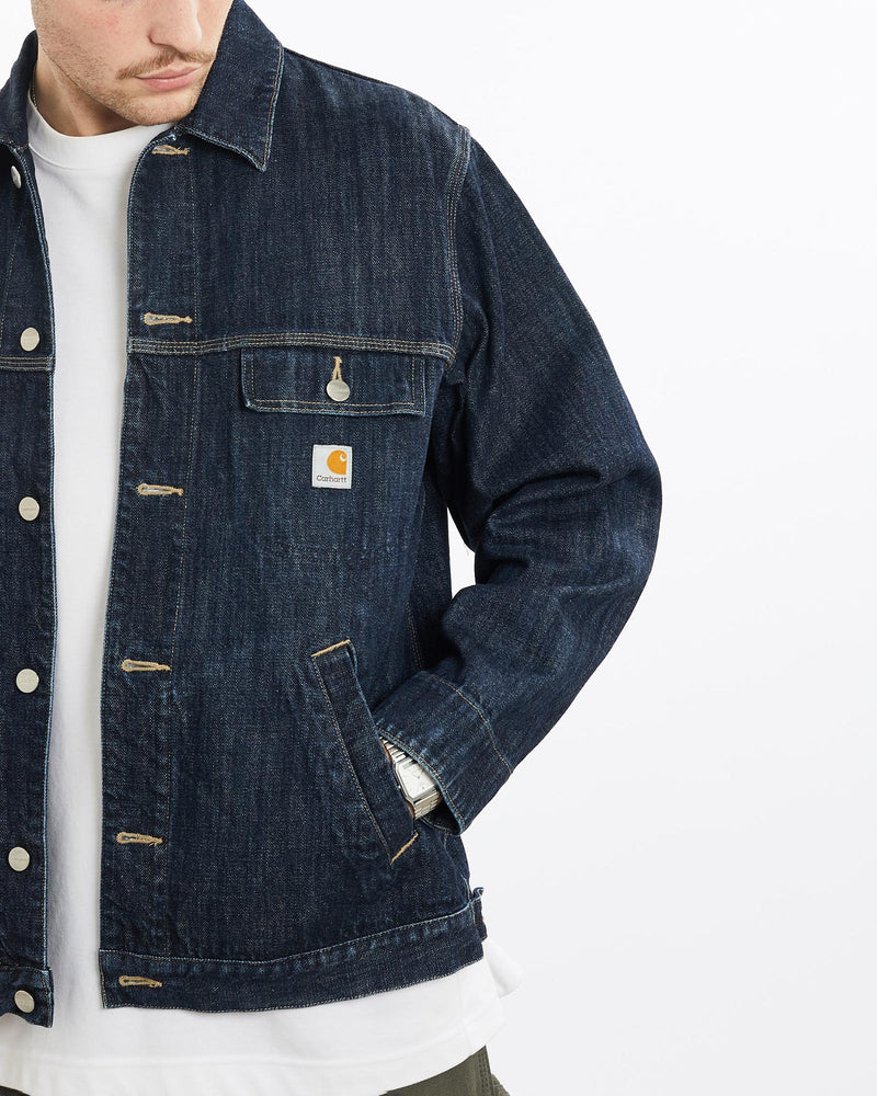 Vintage, Carhartt, Denim, Jacket, The Real Deal, size large, colour Navy, newtown, sydney, australia, thrift store, opshop, preloved, secondhand, sustainable, retro, antique, 70s, 80s, 90s, 2000s, 00s, fashion, clothing, streetwear, trendy, garment, style, boutique, store, shop, archive, sale, cheap, best, top, Jackets