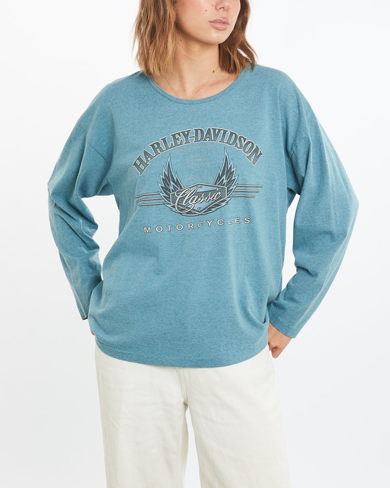 Vintage 1996 Harley Davidson Long Sleeve Tee <br>M , The Real Deal , newtown, sydney, australia, thrift store, opshop, preloved, secondhand, sustainable, retro, antique, 70s, 80s, 90s, 2000s, 00s, fashion, clothing, streetwear, trendy, garment, style, boutique, store, shop, archive, sale, cheap, best, top