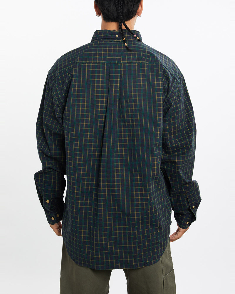 Vintage, 90s, Tommy, Hilfiger, Button, Up, Shirt, The Real Deal, size extra large, colour Navy, newtown, sydney, australia, thrift store, opshop, preloved, secondhand, sustainable, retro, antique, 70s, 80s, 90s, 2000s, 00s, fashion, clothing, streetwear, trendy, garment, style, boutique, store, shop, archive, sale, cheap, best, top, Shirts