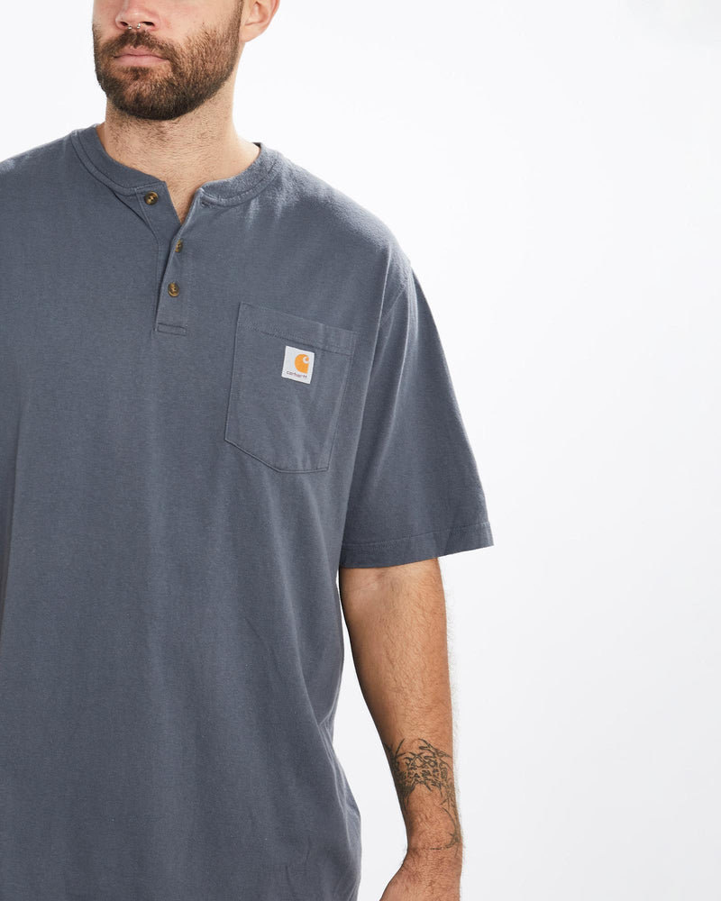 Vintage, Carhartt, Henley, Tee, The Real Deal, size extra large, colour Navy, newtown, sydney, australia, thrift store, opshop, preloved, secondhand, sustainable, retro, antique, 70s, 80s, 90s, 2000s, 00s, fashion, clothing, streetwear, trendy, garment, style, boutique, store, shop, archive, sale, cheap, best, top, T-Shirts