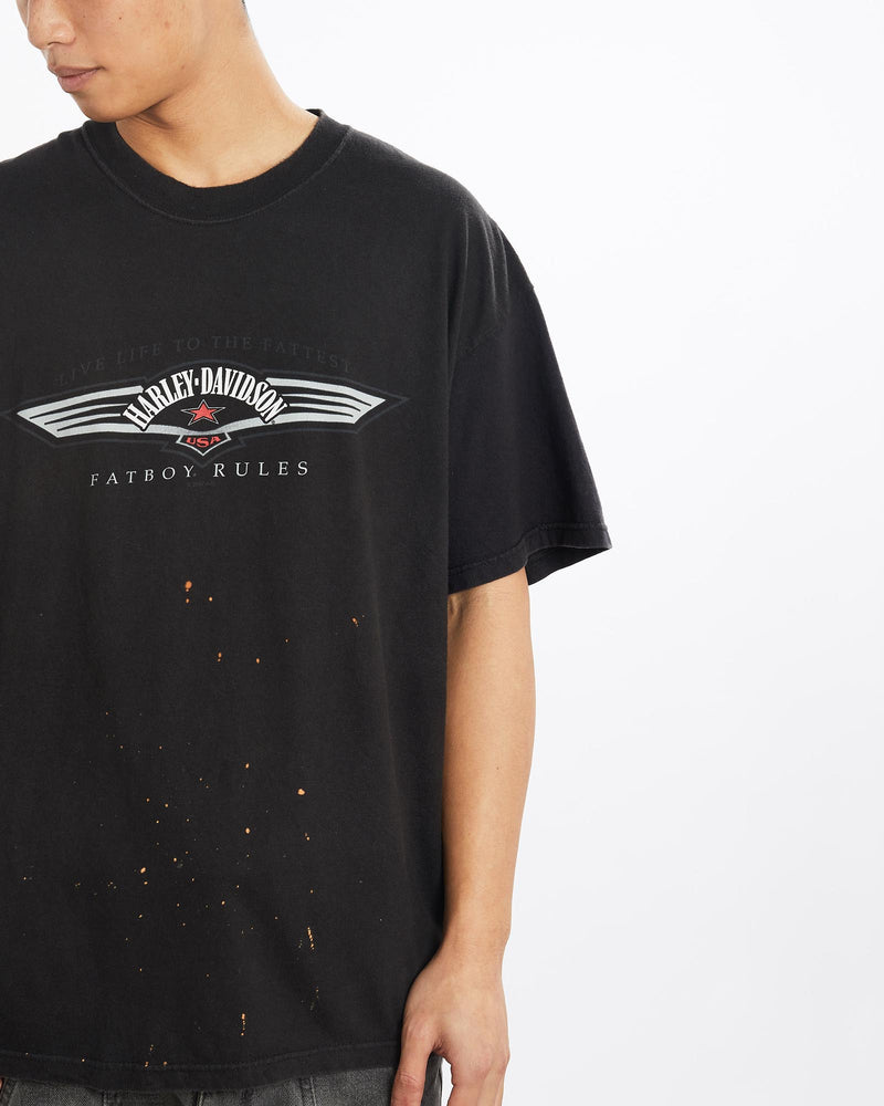 Vintage, Harley, Davidson, Tee, The Real Deal, size large, colour Black, newtown, sydney, australia, thrift store, opshop, preloved, secondhand, sustainable, retro, antique, 70s, 80s, 90s, 2000s, 00s, fashion, clothing, streetwear, trendy, garment, style, boutique, store, shop, archive, sale, cheap, best, top, T-Shirts