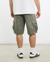 Vintage, Iron, Cargo, Shorts, The Real Deal, size 33", colour Grey, newtown, sydney, australia, thrift store, opshop, preloved, secondhand, sustainable, retro, antique, 70s, 80s, 90s, 2000s, 00s, fashion, clothing, streetwear, trendy, garment, style, boutique, store, shop, archive, sale, cheap, best, top, Shorts
