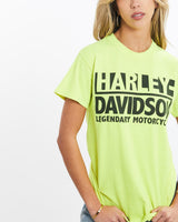 Harley, Davidson, Tee, The Real Deal, size extra small, colour Yellow, newtown, sydney, australia, thrift store, opshop, preloved, secondhand, sustainable, retro, antique, 70s, 80s, 90s, 2000s, 00s, fashion, clothing, streetwear, trendy, garment, style, boutique, store, shop, archive, sale, cheap, best, top, T-Shirts