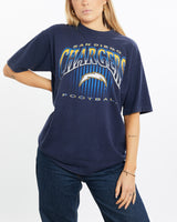Vintage, 1995, NFL, San, Diego, Chargers, Tee, The Real Deal, size medium, colour Navy, newtown, sydney, australia, thrift store, opshop, preloved, secondhand, sustainable, retro, antique, 70s, 80s, 90s, 2000s, 00s, fashion, clothing, streetwear, trendy, garment, style, boutique, store, shop, archive, sale, cheap, best, top, T-Shirts