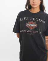 Vintage, Harley, Davidson, Tee, The Real Deal, size small, colour Black, newtown, sydney, australia, thrift store, opshop, preloved, secondhand, sustainable, retro, antique, 70s, 80s, 90s, 2000s, 00s, fashion, clothing, streetwear, trendy, garment, style, boutique, store, shop, archive, sale, cheap, best, top, T-Shirts