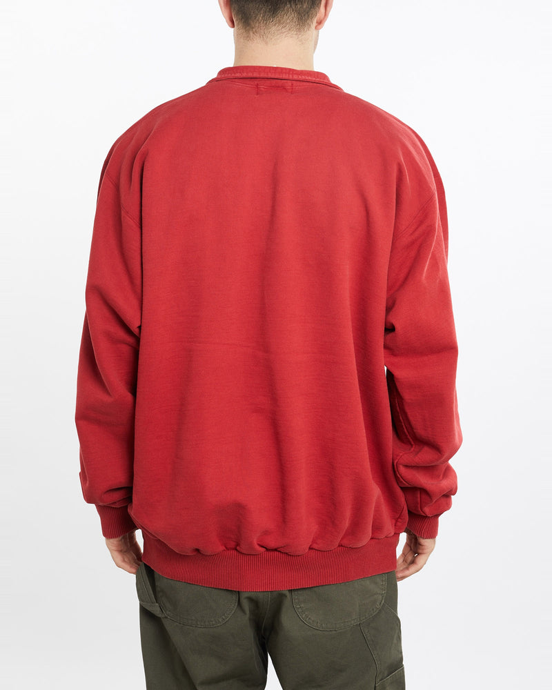 Vintage, 90s, NFL, San, Francisco, 49ers, Quarter, Zip, Sweatshirt, The Real Deal, size extra large, colour Red, newtown, sydney, australia, thrift store, opshop, preloved, secondhand, sustainable, retro, antique, 70s, 80s, 90s, 2000s, 00s, fashion, clothing, streetwear, trendy, garment, style, boutique, store, shop, archive, sale, cheap, best, top, Sweats and hoodies