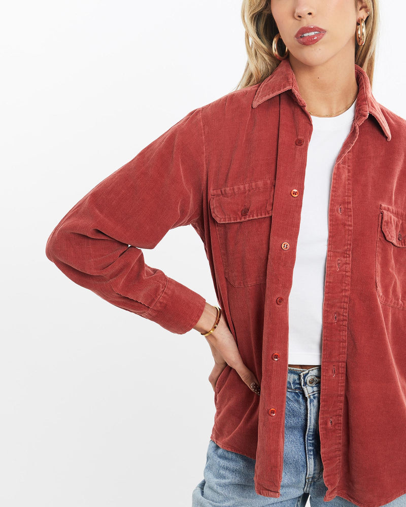 Vintage, Dickies, Corduroy, Button, Up, Shirt, The Real Deal, size extra small, colour Orange, newtown, sydney, australia, thrift store, opshop, preloved, secondhand, sustainable, retro, antique, 70s, 80s, 90s, 2000s, 00s, fashion, clothing, streetwear, trendy, garment, style, boutique, store, shop, archive, sale, cheap, best, top, Shirts