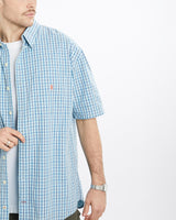 Vintage, 90s, Polo, Ralph, Lauren, Short, Sleeve, Button, Up, Shirt, The Real Deal, size extra large, colour Blue, newtown, sydney, australia, thrift store, opshop, preloved, secondhand, sustainable, retro, antique, 70s, 80s, 90s, 2000s, 00s, fashion, clothing, streetwear, trendy, garment, style, boutique, store, shop, archive, sale, cheap, best, top, Shirts