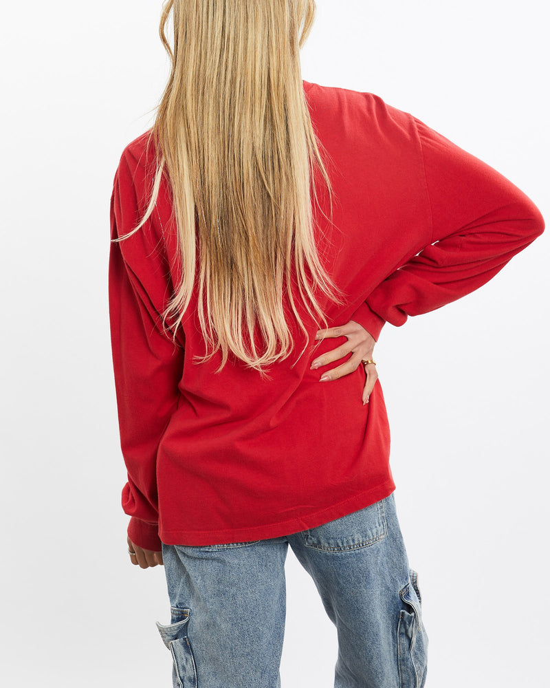 Vintage, 90s, Ralph, Lauren, Polo, Sport, Long, Sleeve, Tee, The Real Deal, size medium, colour Red, newtown, sydney, australia, thrift store, opshop, preloved, secondhand, sustainable, retro, antique, 70s, 80s, 90s, 2000s, 00s, fashion, clothing, streetwear, trendy, garment, style, boutique, store, shop, archive, sale, cheap, best, top, T-Shirts