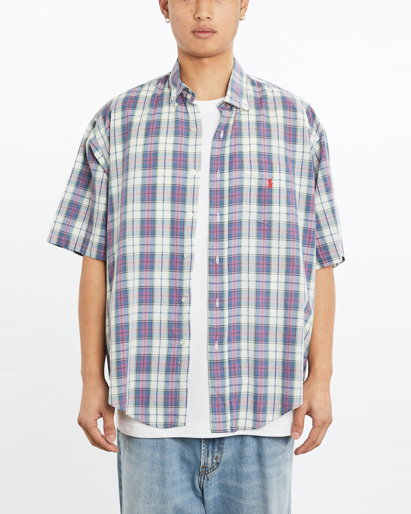 Vintage, 90s, Polo, Ralph, Lauren, Short, Sleeve, Button, Up, Shirt, The Real Deal, size large, colour Multicolour, newtown, sydney, australia, thrift store, opshop, preloved, secondhand, sustainable, retro, antique, 70s, 80s, 90s, 2000s, 00s, fashion, clothing, streetwear, trendy, garment, style, boutique, store, shop, archive, sale, cheap, best, top, Shirts