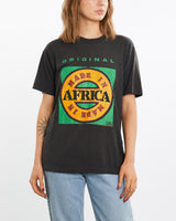 Vintage, 80s, Made, In, Africa', Tee, The Real Deal, size medium, colour Black, newtown, sydney, australia, thrift store, opshop, preloved, secondhand, sustainable, retro, antique, 70s, 80s, 90s, 2000s, 00s, fashion, clothing, streetwear, trendy, garment, style, boutique, store, shop, archive, sale, cheap, best, top, T-Shirts