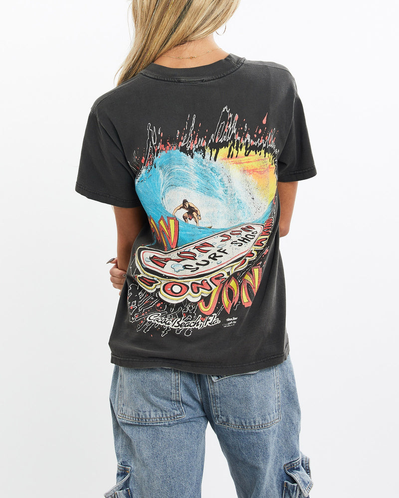 Vintage, 90s, Ron, Jon, Surf, Tee, The Real Deal, size extra small, colour Black, newtown, sydney, australia, thrift store, opshop, preloved, secondhand, sustainable, retro, antique, 70s, 80s, 90s, 2000s, 00s, fashion, clothing, streetwear, trendy, garment, style, boutique, store, shop, archive, sale, cheap, best, top, T-Shirts