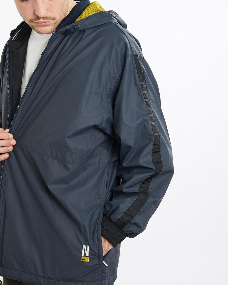 Vintage, 90s, Nike, Windbreaker, Jacket, The Real Deal, size extra large, colour Navy, newtown, sydney, australia, thrift store, opshop, preloved, secondhand, sustainable, retro, antique, 70s, 80s, 90s, 2000s, 00s, fashion, clothing, streetwear, trendy, garment, style, boutique, store, shop, archive, sale, cheap, best, top, Jackets