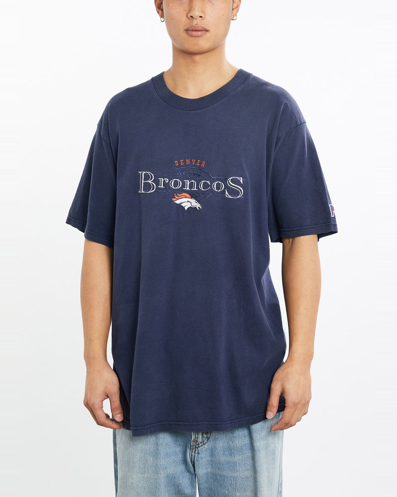 Vintage, 90s, NFL, Denver, Broncos, Tee, The Real Deal, size large, colour Navy, newtown, sydney, australia, thrift store, opshop, preloved, secondhand, sustainable, retro, antique, 70s, 80s, 90s, 2000s, 00s, fashion, clothing, streetwear, trendy, garment, style, boutique, store, shop, archive, sale, cheap, best, top, T-Shirts