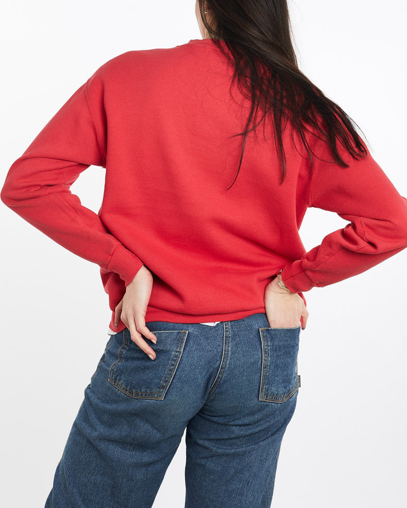 Vintage, 90s, NCAA, University, of, Nebraska, Huskers, Sweatshirt, The Real Deal, size medium, colour Red, newtown, sydney, australia, thrift store, opshop, preloved, secondhand, sustainable, retro, antique, 70s, 80s, 90s, 2000s, 00s, fashion, clothing, streetwear, trendy, garment, style, boutique, store, shop, archive, sale, cheap, best, top, Sweats and hoodies