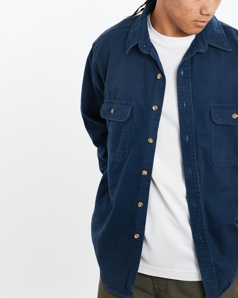 Vintage, Five, Brother, Button, Up, Shirt, The Real Deal, size large, colour Navy, newtown, sydney, australia, thrift store, opshop, preloved, secondhand, sustainable, retro, antique, 70s, 80s, 90s, 2000s, 00s, fashion, clothing, streetwear, trendy, garment, style, boutique, store, shop, archive, sale, cheap, best, top, Shirts