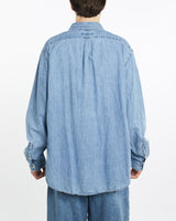 Vintage, Polo, Ralph, Lauren, Denim, Button, Up, Shirt, The Real Deal, size extra large, colour Blue, newtown, sydney, australia, thrift store, opshop, preloved, secondhand, sustainable, retro, antique, 70s, 80s, 90s, 2000s, 00s, fashion, clothing, streetwear, trendy, garment, style, boutique, store, shop, archive, sale, cheap, best, top, Shirts