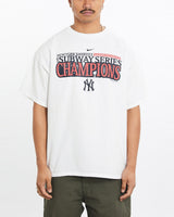 Vintage, MLB, New, York, Yankees, Subway, Series, Tee, The Real Deal, size large, colour White, newtown, sydney, australia, thrift store, opshop, preloved, secondhand, sustainable, retro, antique, 70s, 80s, 90s, 2000s, 00s, fashion, clothing, streetwear, trendy, garment, style, boutique, store, shop, archive, sale, cheap, best, top, T-Shirts