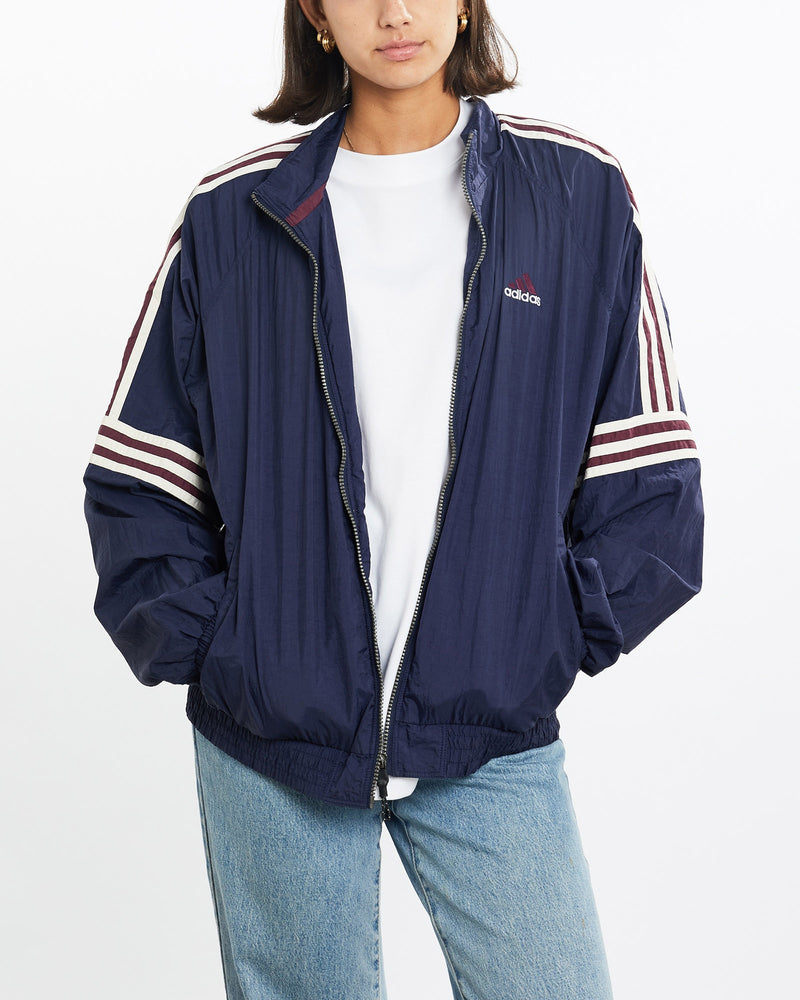 Vintage, 90s, Adidas, Track, Jacket, The Real Deal, size small, colour Navy, newtown, sydney, australia, thrift store, opshop, preloved, secondhand, sustainable, retro, antique, 70s, 80s, 90s, 2000s, 00s, fashion, clothing, streetwear, trendy, garment, style, boutique, store, shop, archive, sale, cheap, best, top, Jackets