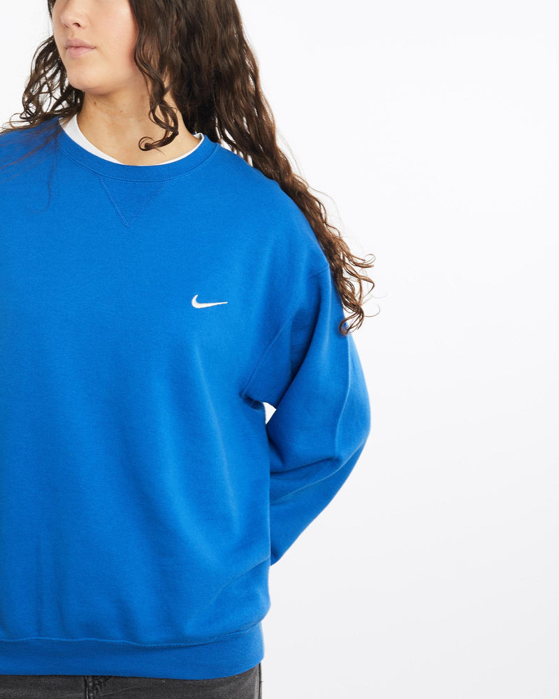 Vintage, Nike, Sweatshirt, The Real Deal, size large, colour Blue, newtown, sydney, australia, thrift store, opshop, preloved, secondhand, sustainable, retro, antique, 70s, 80s, 90s, 2000s, 00s, fashion, clothing, streetwear, trendy, garment, style, boutique, store, shop, archive, sale, cheap, best, top, Sweats and hoodies
