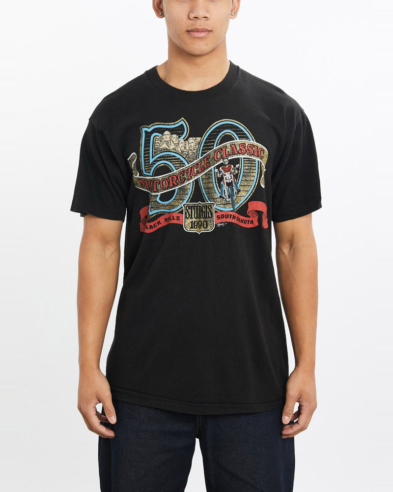 Vintage, 1990, Sturgis, Motorcycle, Rally, Tee, The Real Deal, size large, colour Black, newtown, sydney, australia, thrift store, opshop, preloved, secondhand, sustainable, retro, antique, 70s, 80s, 90s, 2000s, 00s, fashion, clothing, streetwear, trendy, garment, style, boutique, store, shop, archive, sale, cheap, best, top, T-Shirts