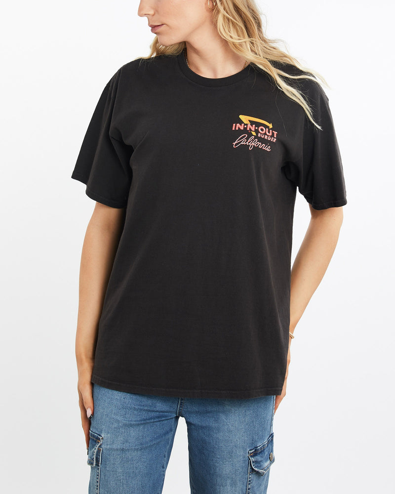 Vintage, In-N-Out, Burger, Tee, The Real Deal, size medium, colour Black, newtown, sydney, australia, thrift store, opshop, preloved, secondhand, sustainable, retro, antique, 70s, 80s, 90s, 2000s, 00s, fashion, clothing, streetwear, trendy, garment, style, boutique, store, shop, archive, sale, cheap, best, top, T-Shirts