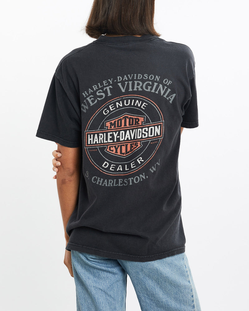 Vintage, Harley, Davidson, Tee, The Real Deal, size small, colour Black, newtown, sydney, australia, thrift store, opshop, preloved, secondhand, sustainable, retro, antique, 70s, 80s, 90s, 2000s, 00s, fashion, clothing, streetwear, trendy, garment, style, boutique, store, shop, archive, sale, cheap, best, top, T-Shirts