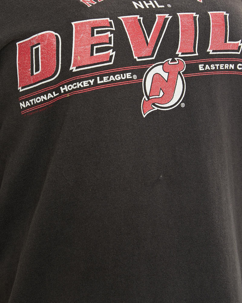 Vintage, 90s, NHL, New, Jersey, Devils, Tee, The Real Deal, size medium, colour Black, newtown, sydney, australia, thrift store, opshop, preloved, secondhand, sustainable, retro, antique, 70s, 80s, 90s, 2000s, 00s, fashion, clothing, streetwear, trendy, garment, style, boutique, store, shop, archive, sale, cheap, best, top, T-Shirts