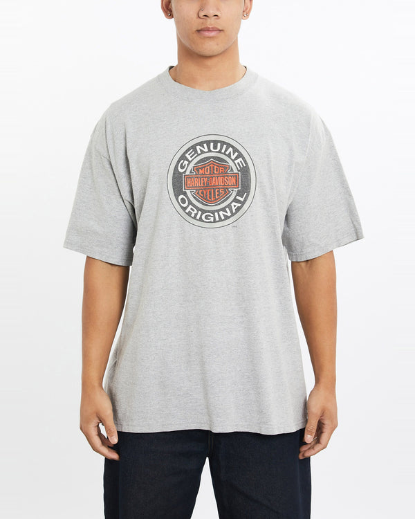 Vintage, 90s, Harley, Davidson, Tee, The Real Deal, size extra large, colour Grey, newtown, sydney, australia, thrift store, opshop, preloved, secondhand, sustainable, retro, antique, 70s, 80s, 90s, 2000s, 00s, fashion, clothing, streetwear, trendy, garment, style, boutique, store, shop, archive, sale, cheap, best, top, T-Shirts