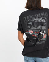 Daytona, 500, NASCAR, Racing, Tee, The Real Deal, size small, colour Black, newtown, sydney, australia, thrift store, opshop, preloved, secondhand, sustainable, retro, antique, 70s, 80s, 90s, 2000s, 00s, fashion, clothing, streetwear, trendy, garment, style, boutique, store, shop, archive, sale, cheap, best, top, T-Shirts