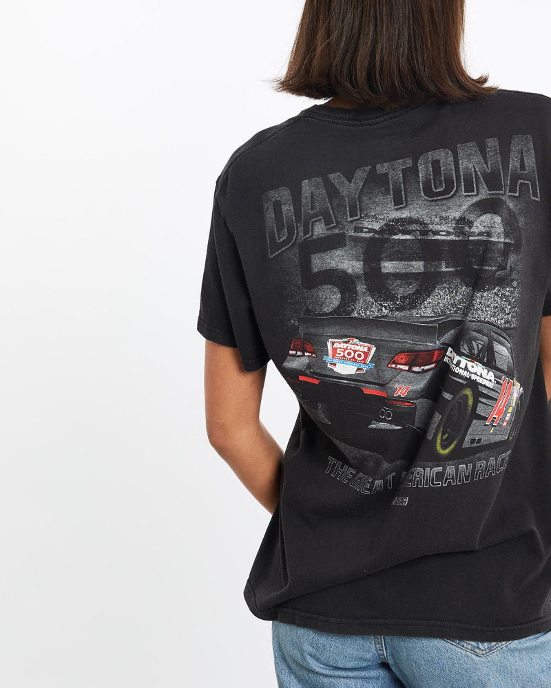 Daytona, 500, NASCAR, Racing, Tee, The Real Deal, size small, colour Black, newtown, sydney, australia, thrift store, opshop, preloved, secondhand, sustainable, retro, antique, 70s, 80s, 90s, 2000s, 00s, fashion, clothing, streetwear, trendy, garment, style, boutique, store, shop, archive, sale, cheap, best, top, T-Shirts