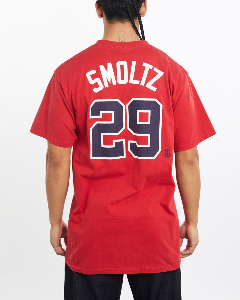 Vintage, MLB, Atlanta, Braves, Tee, The Real Deal, size large, colour Red, newtown, sydney, australia, thrift store, opshop, preloved, secondhand, sustainable, retro, antique, 70s, 80s, 90s, 2000s, 00s, fashion, clothing, streetwear, trendy, garment, style, boutique, store, shop, archive, sale, cheap, best, top, T-Shirts